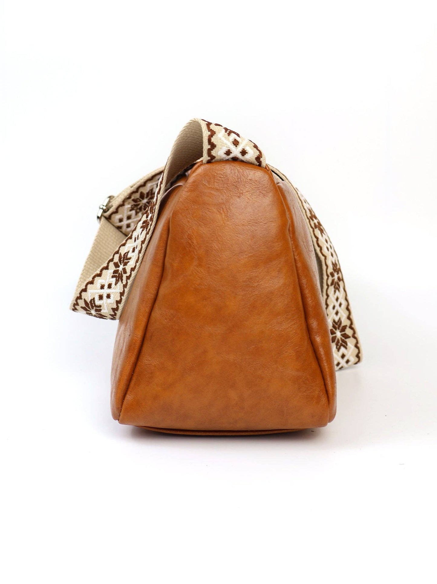 Brown Zipper Crossbody Bag