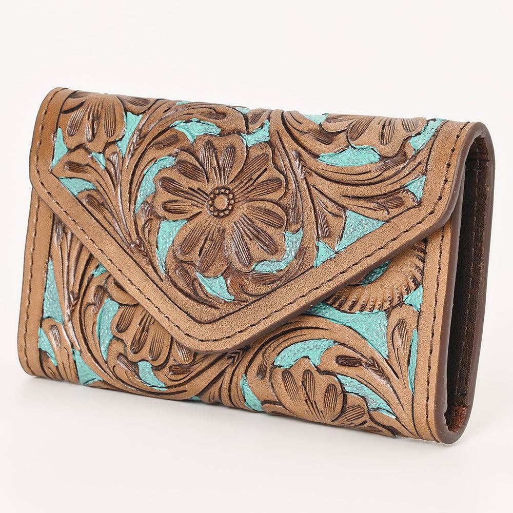 Brown & Teal Leather Wallet