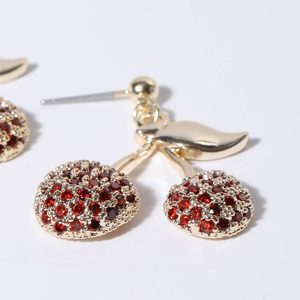 Gold Plated Cherry Earrings