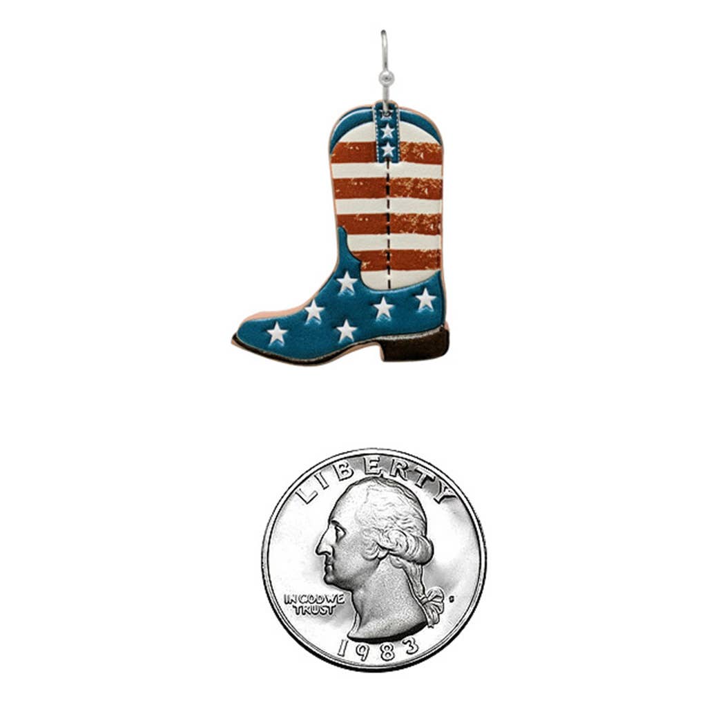 USA Boot Leather Earrings