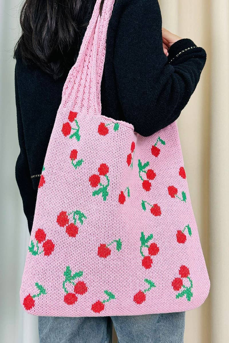 Cherry Crochet Tote Bag