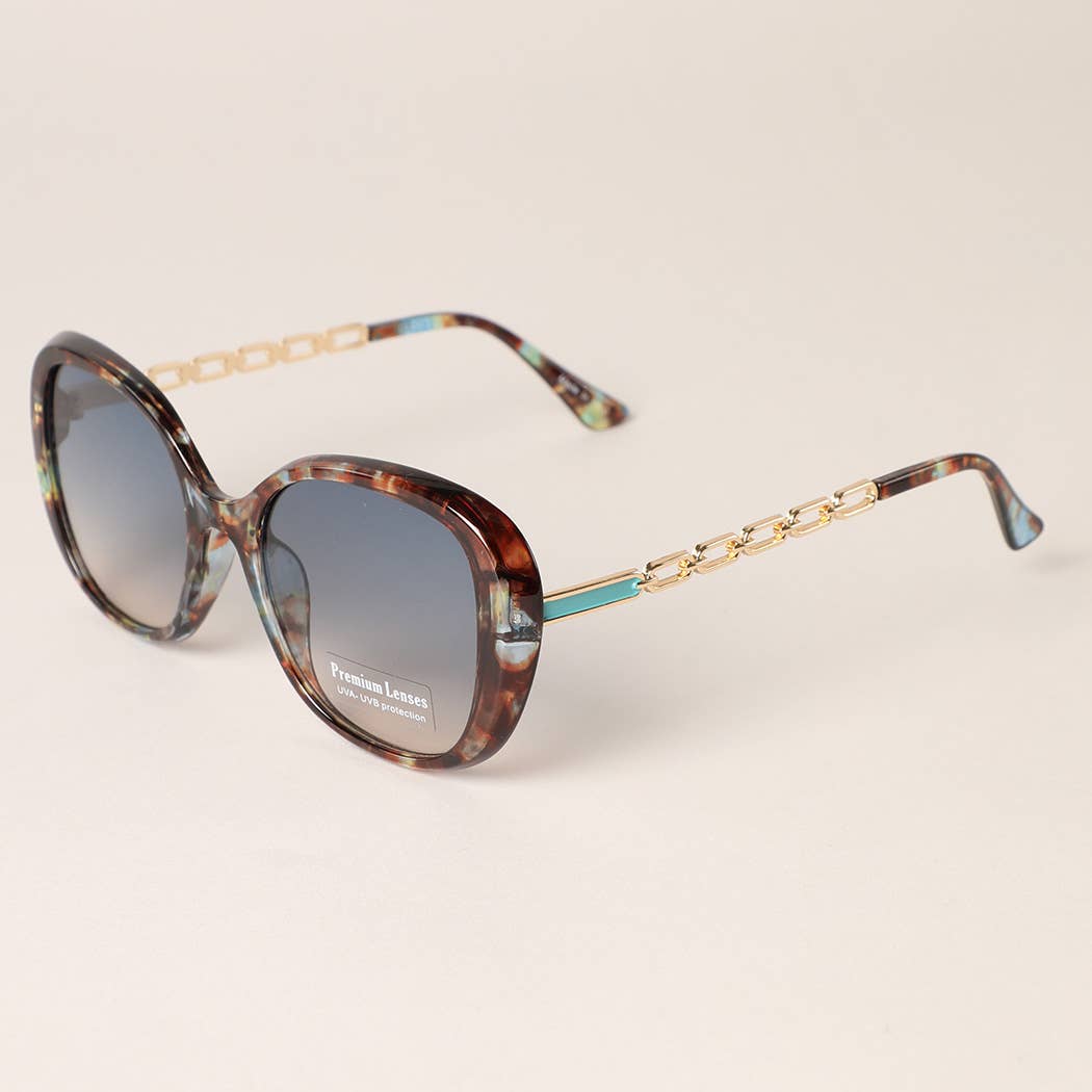 Linked Chain Round Sunglasses