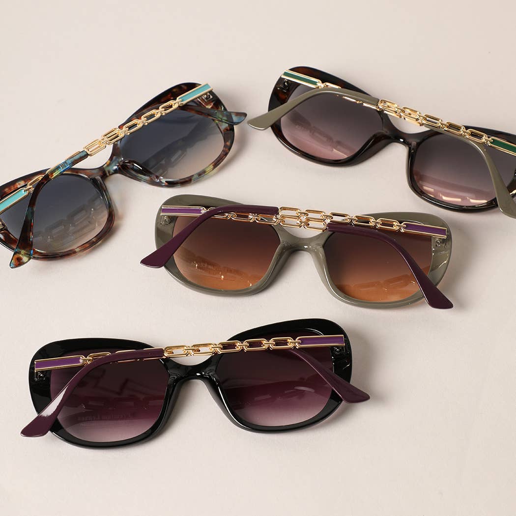 Linked Chain Round Sunglasses