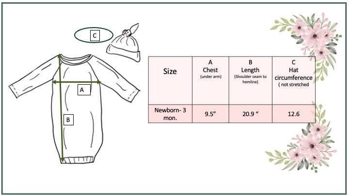Dino Baby Gown and Hat