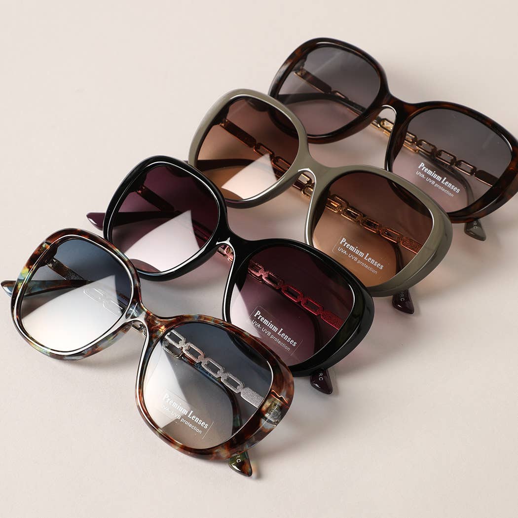 Linked Chain Round Sunglasses