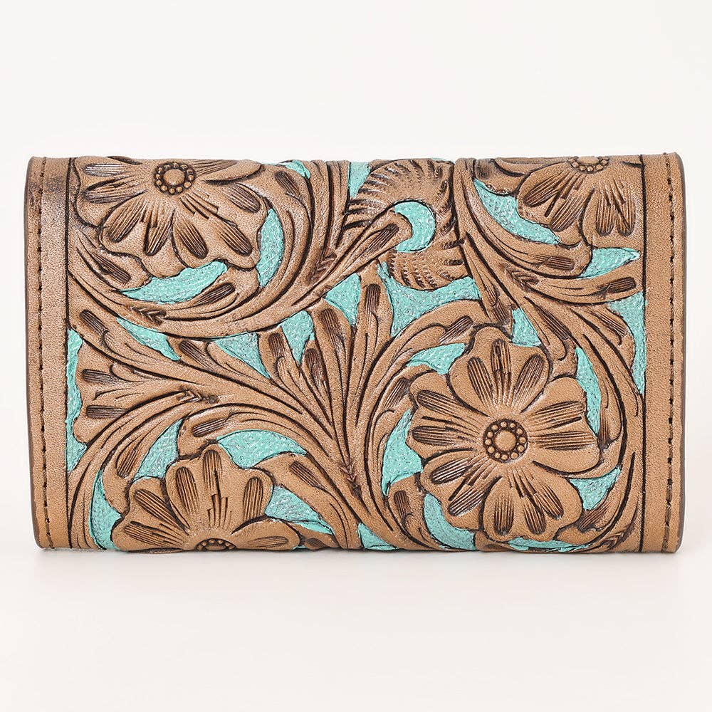Brown & Teal Leather Wallet