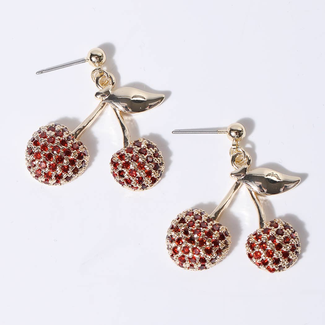 Gold Plated Cherry Earrings