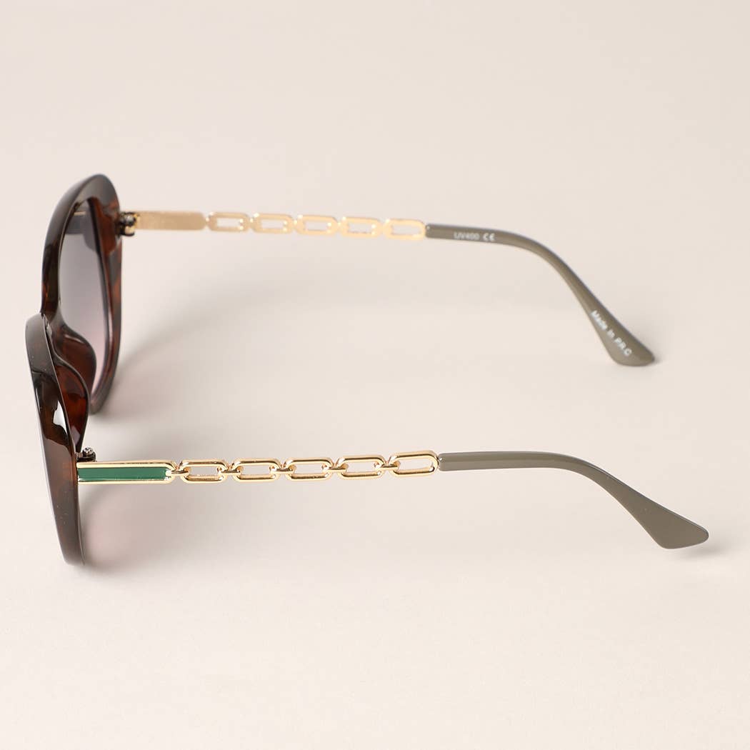 Linked Chain Round Sunglasses