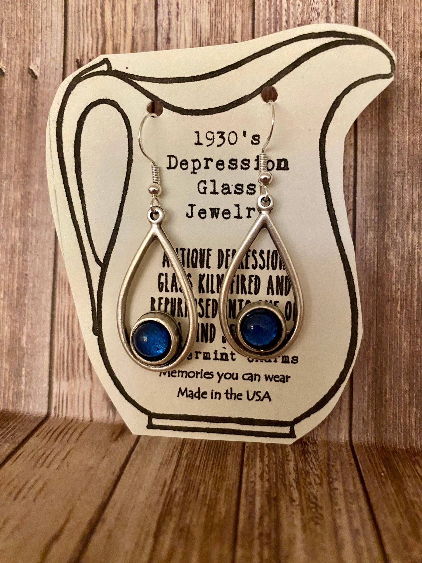 Antique Depression Glass Earrings