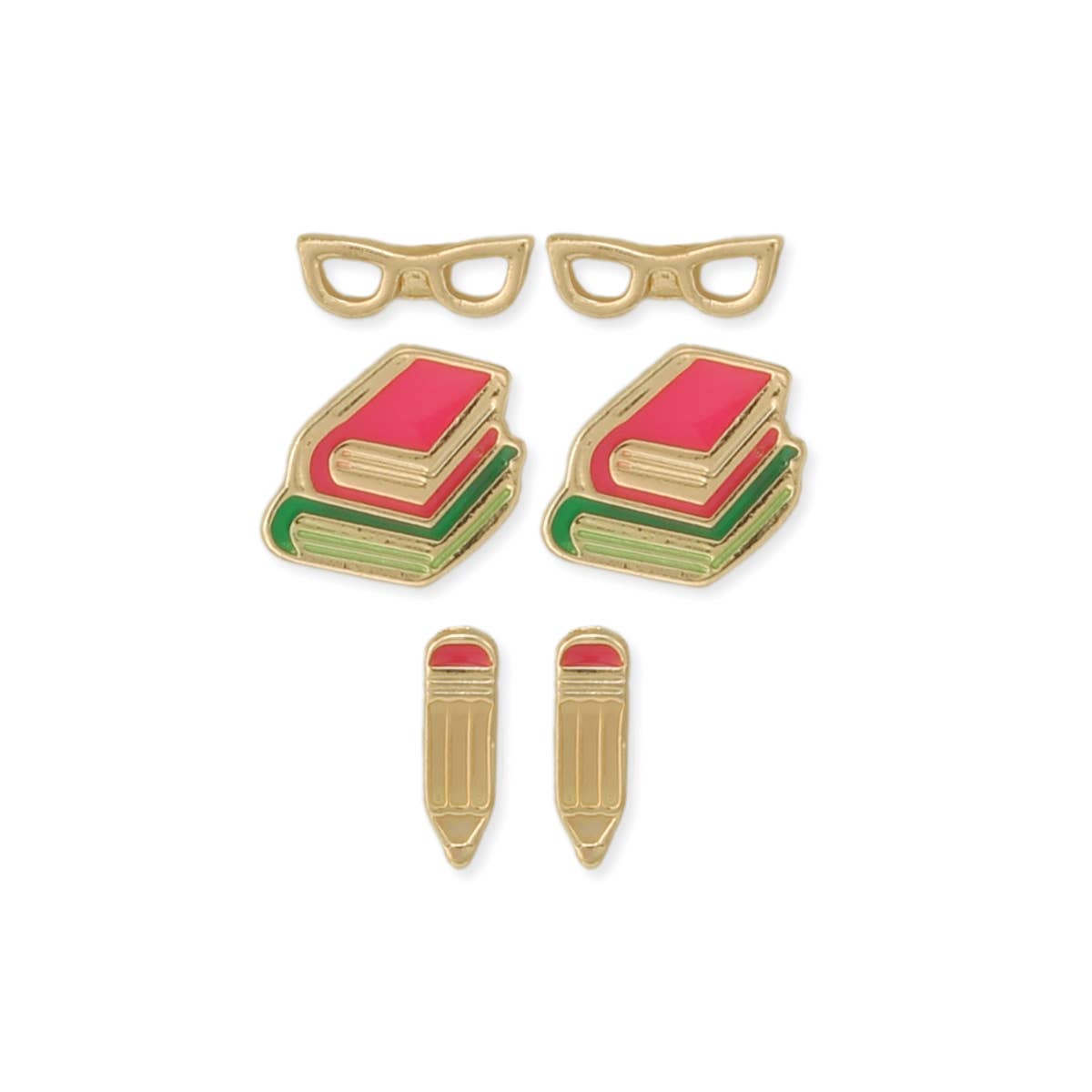 Book Worm Earrings Set