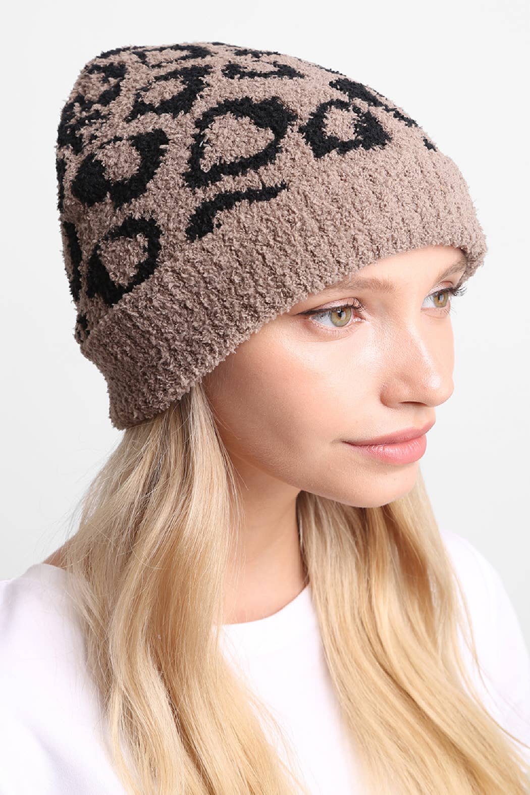Leopard Print Beanie Hat