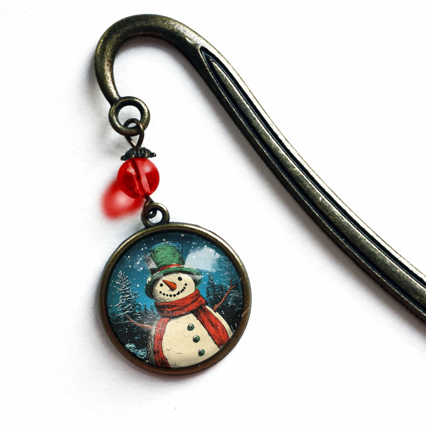 Snowman in Top Hat Christmas Book Hook