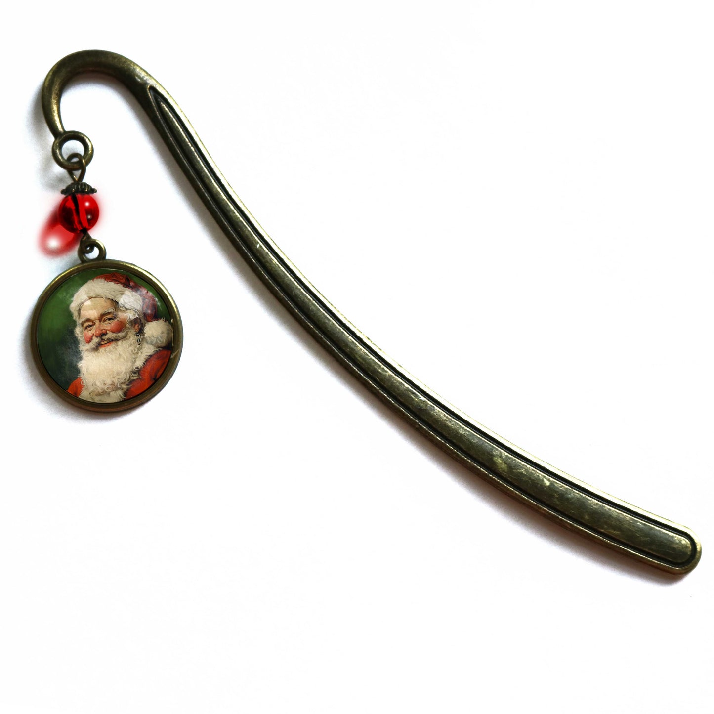 Victorian Santa Brass Christmas Bookmark