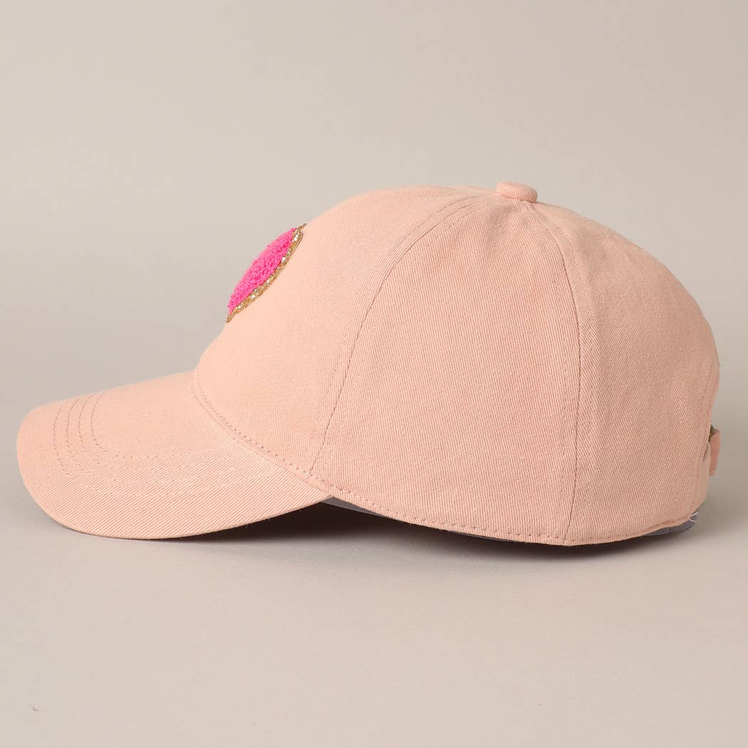 Chenille Heart Baseball Cap