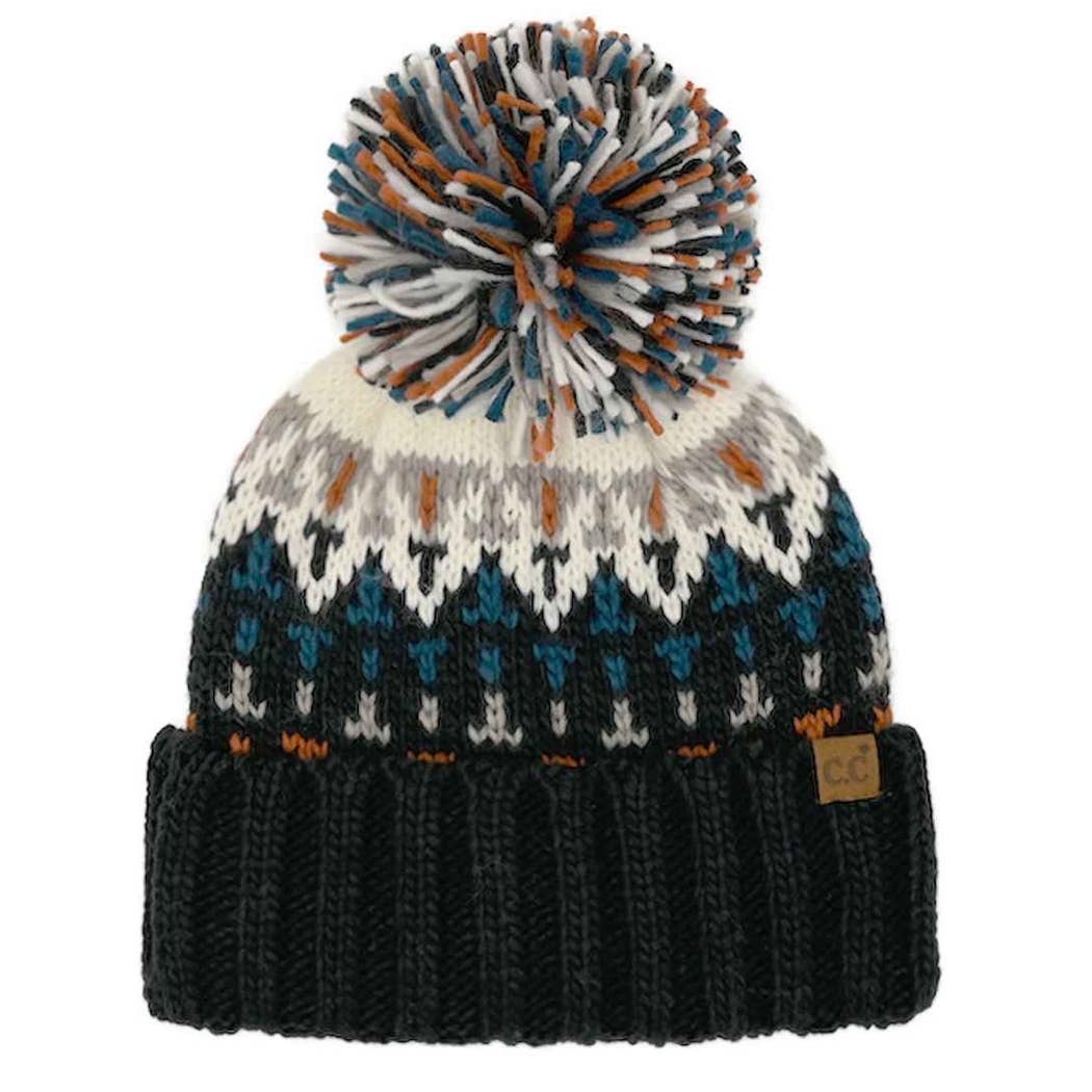 Geometric Pattern Knit Beanie