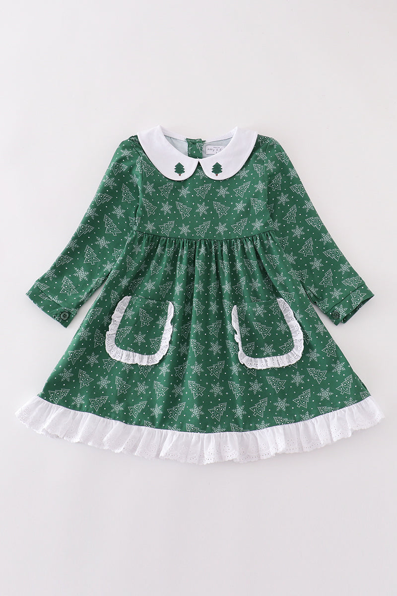 Kids Green Christmas Tree Dress