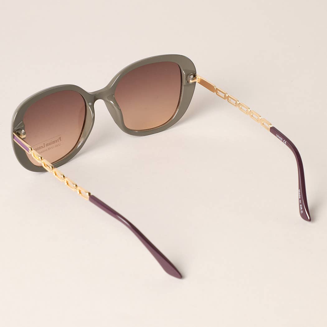 Linked Chain Round Sunglasses