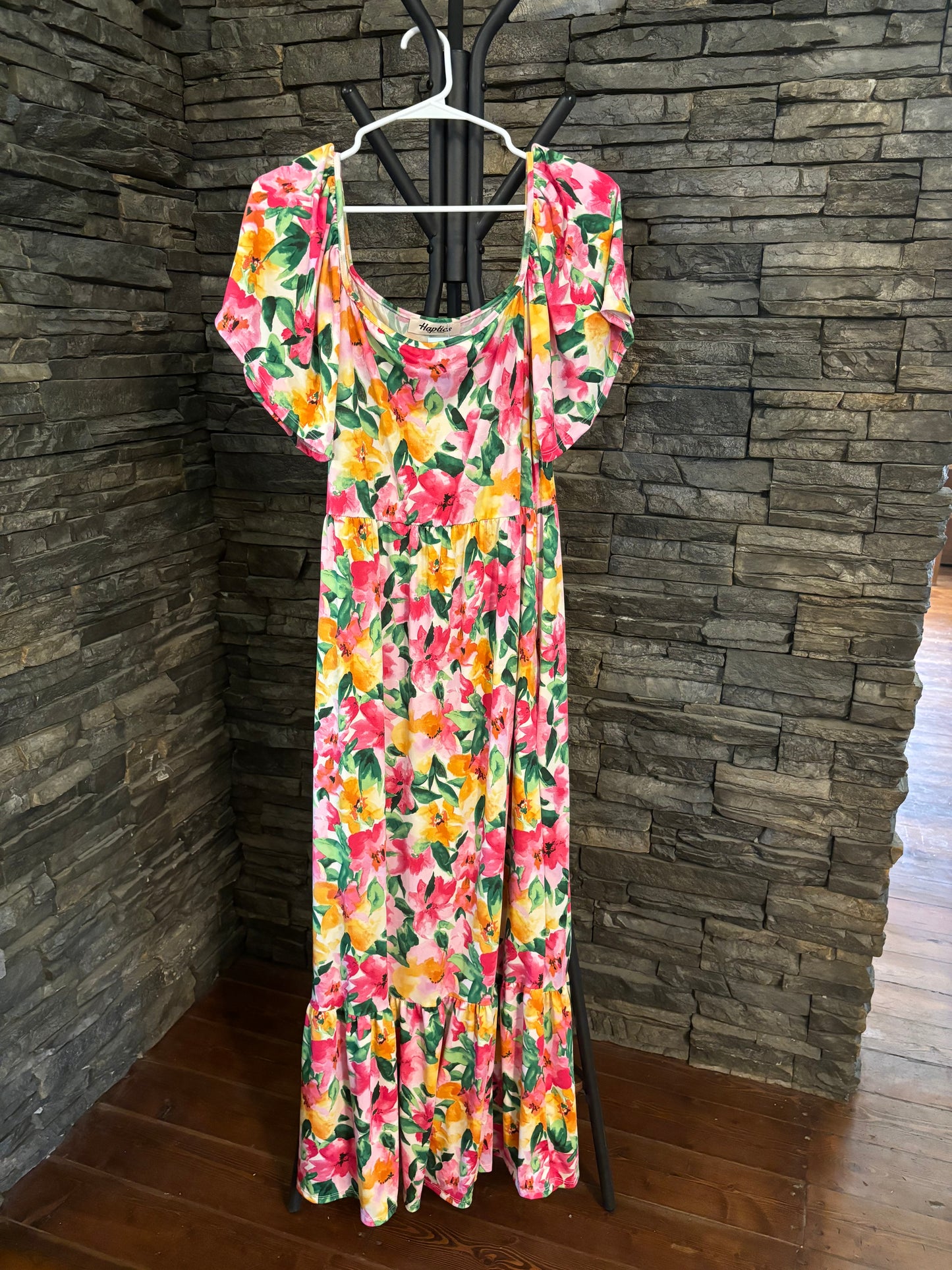 Floral Garden Long Dress with Pockets