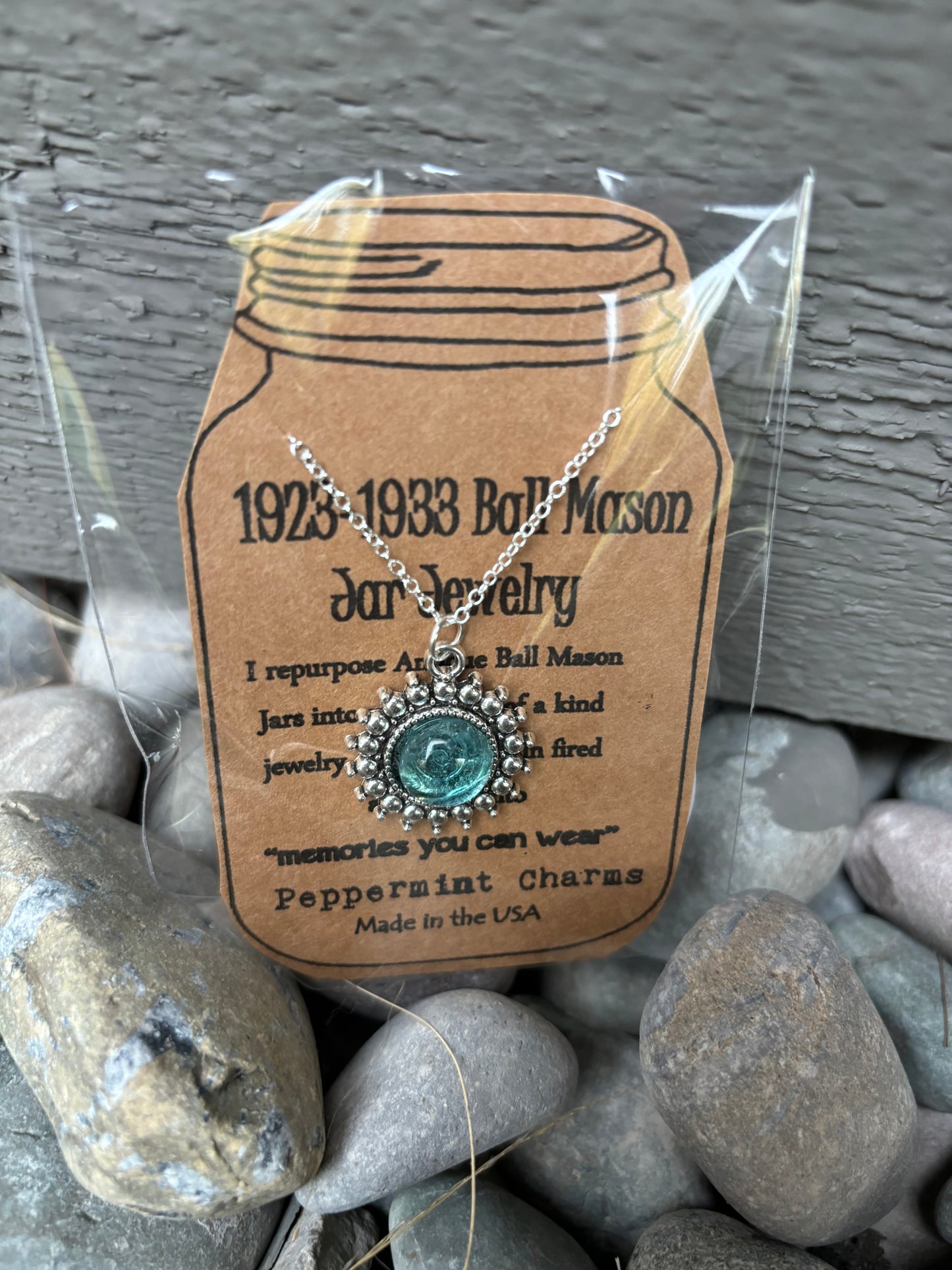 Round Dot Blue Pendant Necklace