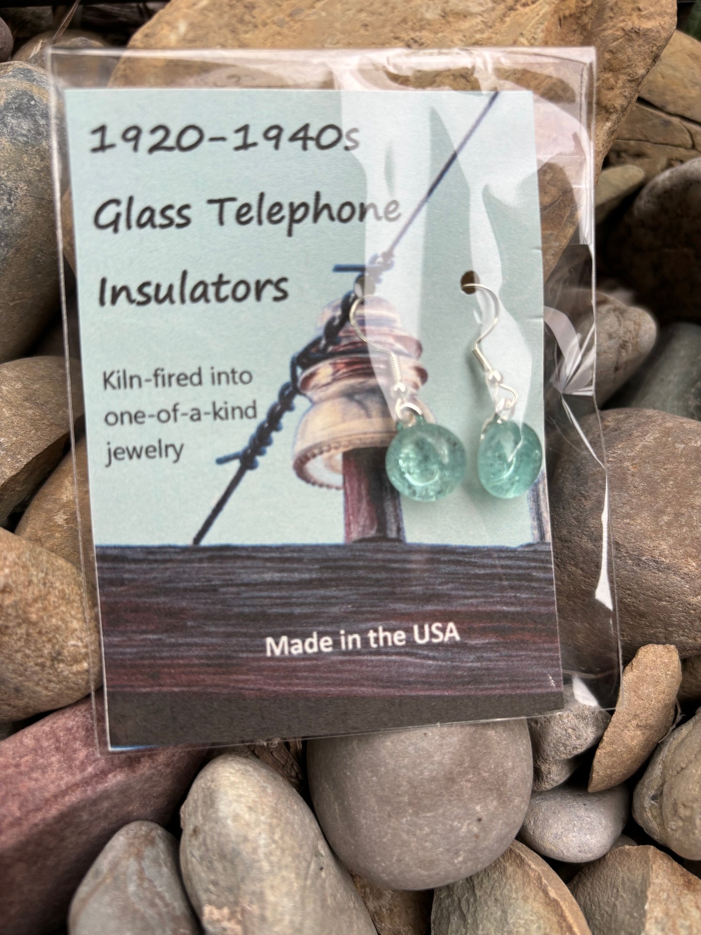 Round Sterling Silver Insulator Dangle Earrings