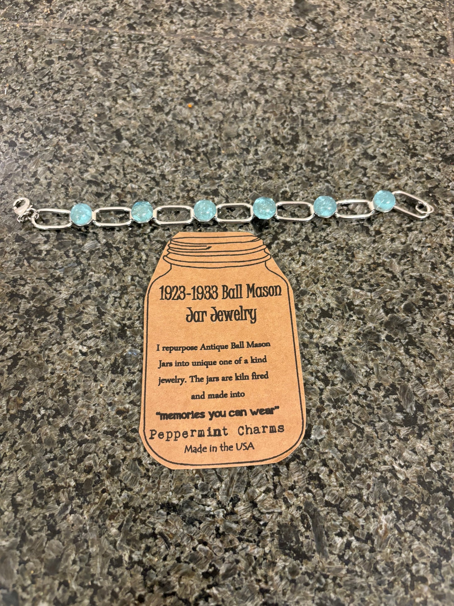 Mason Jar Glass Bracelet