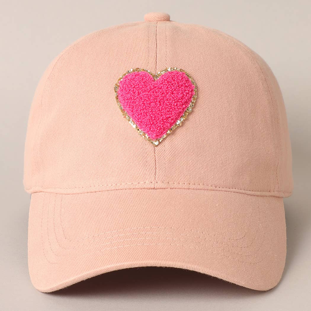 Chenille Heart Baseball Cap