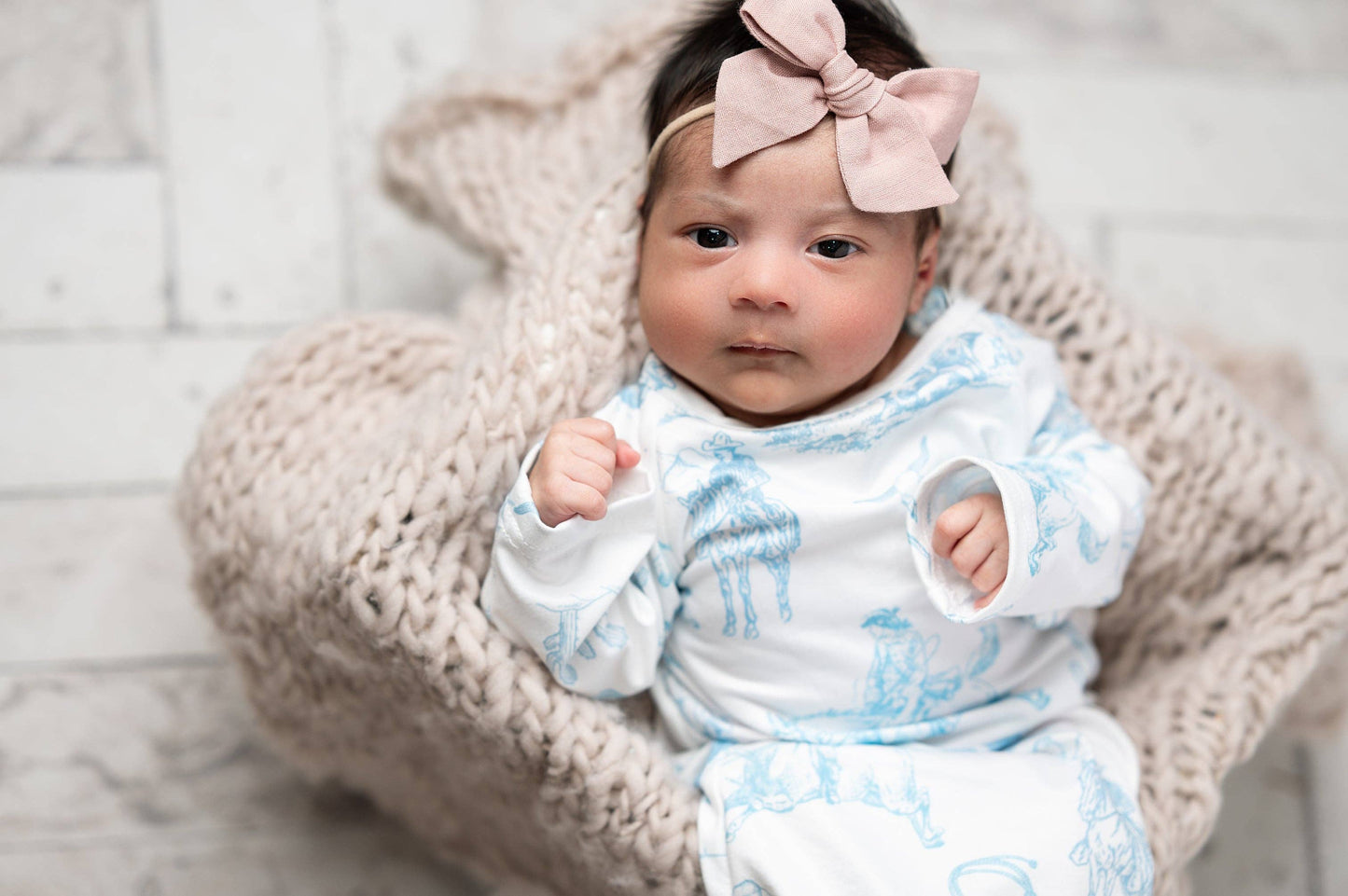 Cowboy Baby Gown and Hat