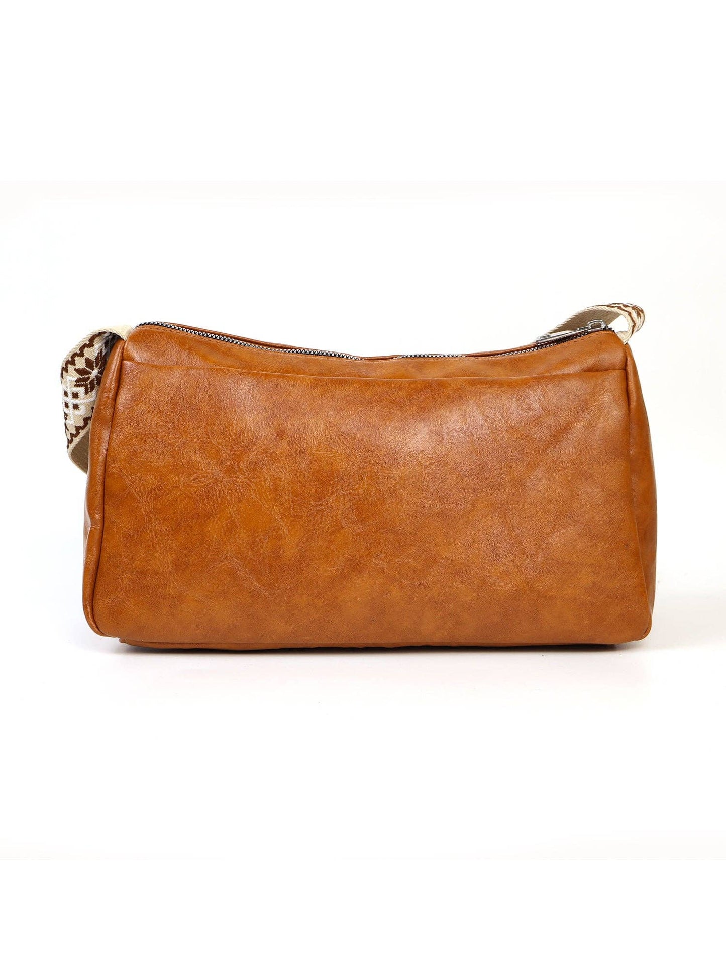 Brown Zipper Crossbody Bag