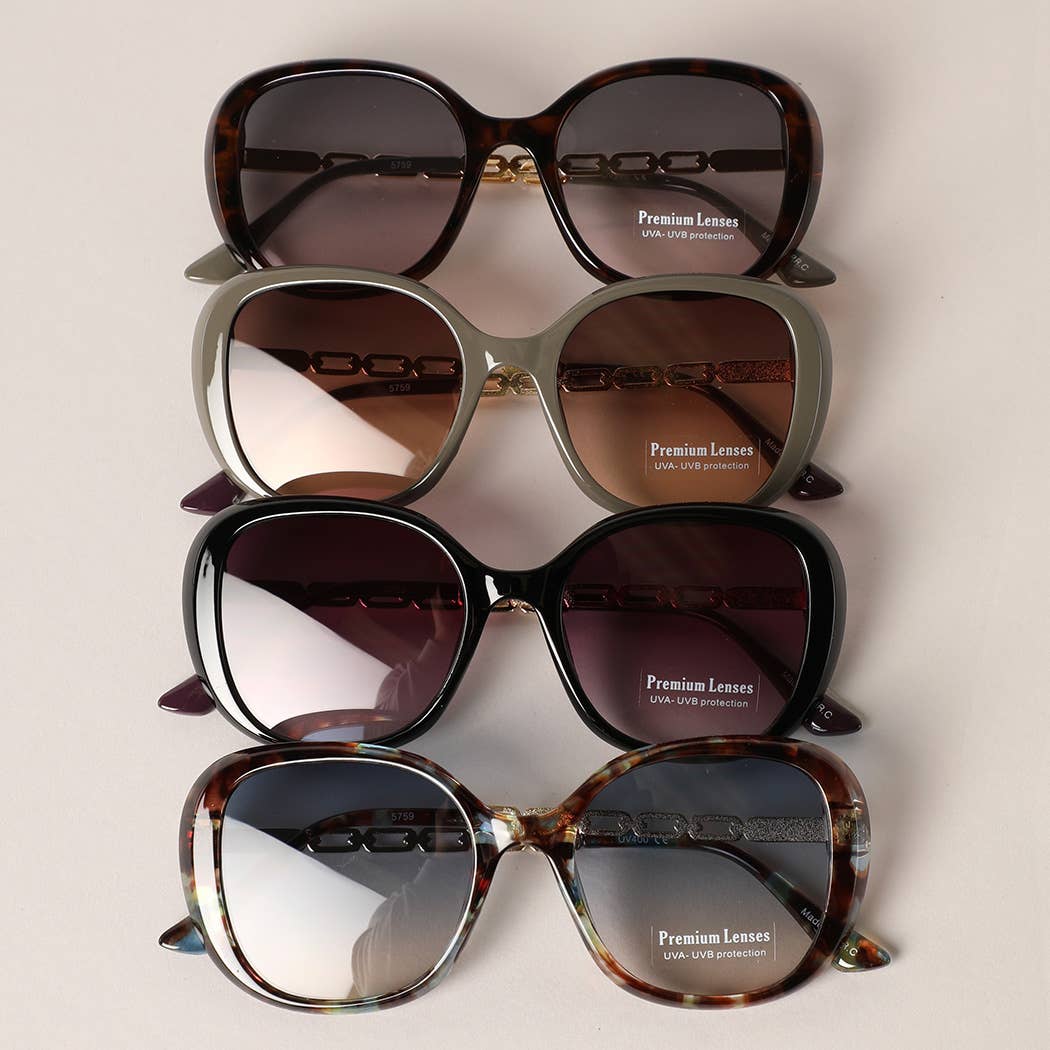 Linked Chain Round Sunglasses