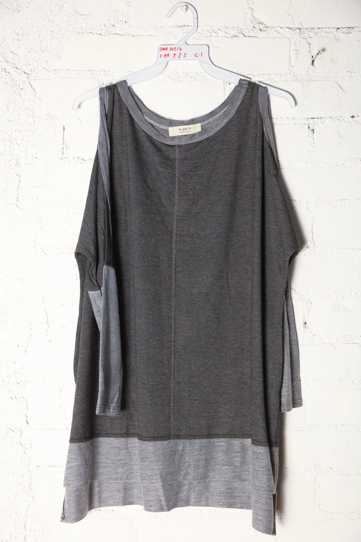 Charcoal Cut Out Shoulder Top