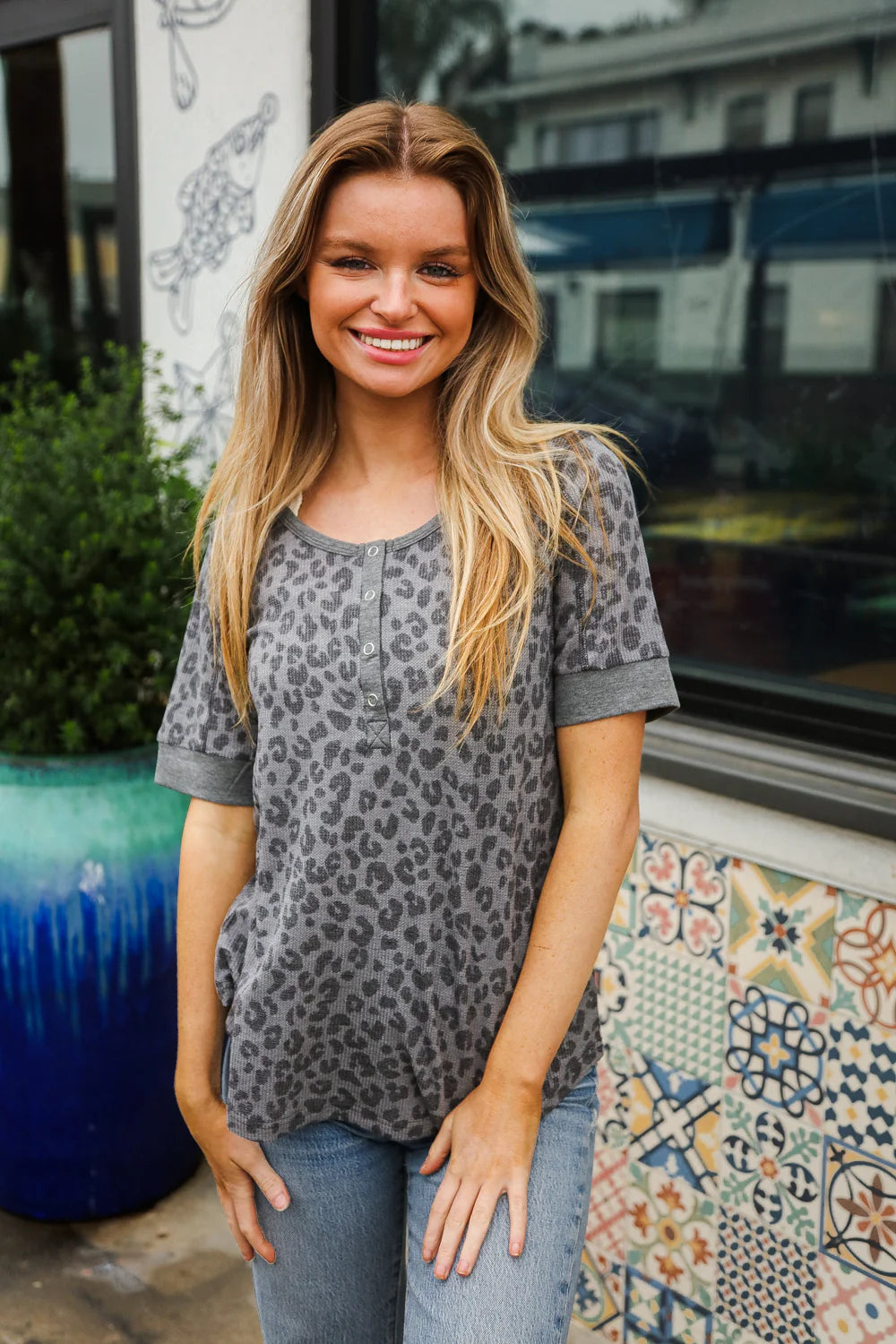 Animal Print Charcoal Tee