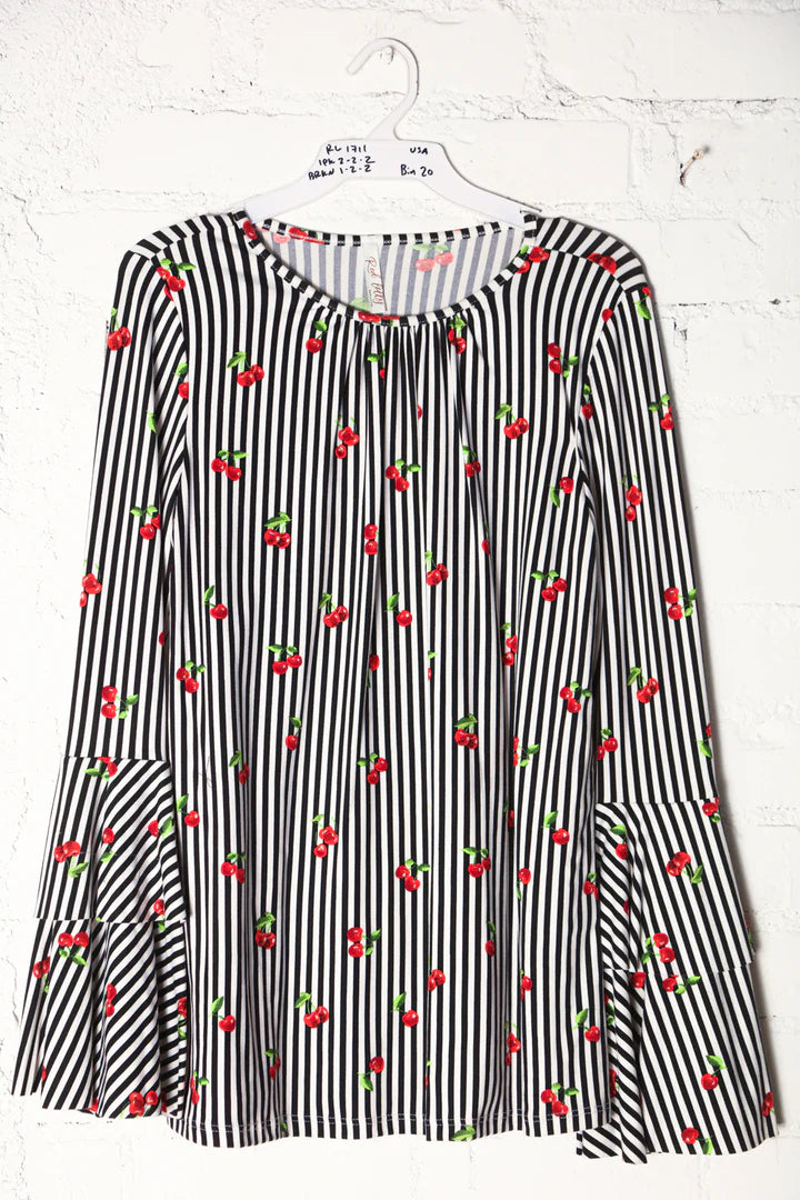 Cherry Stripe Top