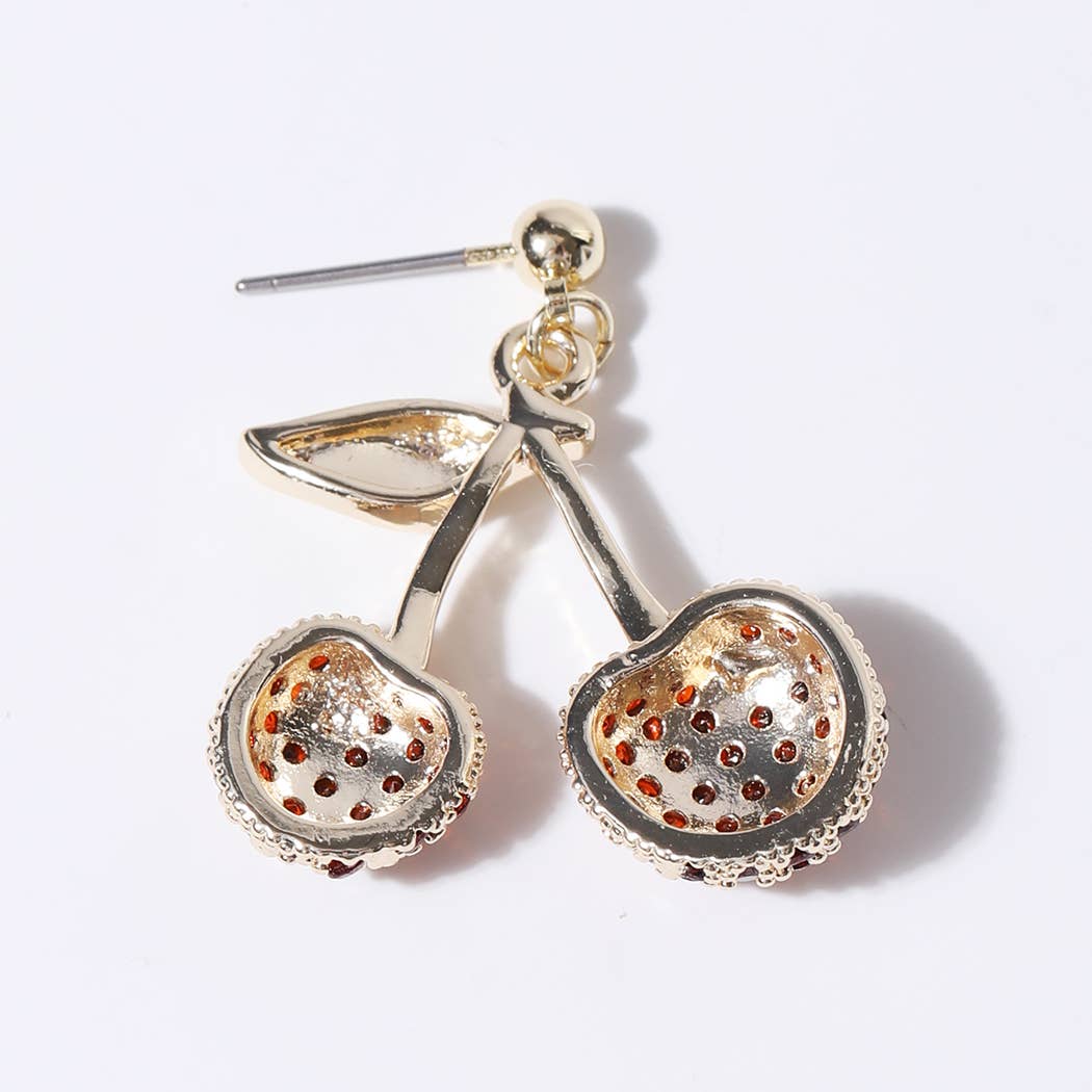 Gold Plated Cherry Earrings