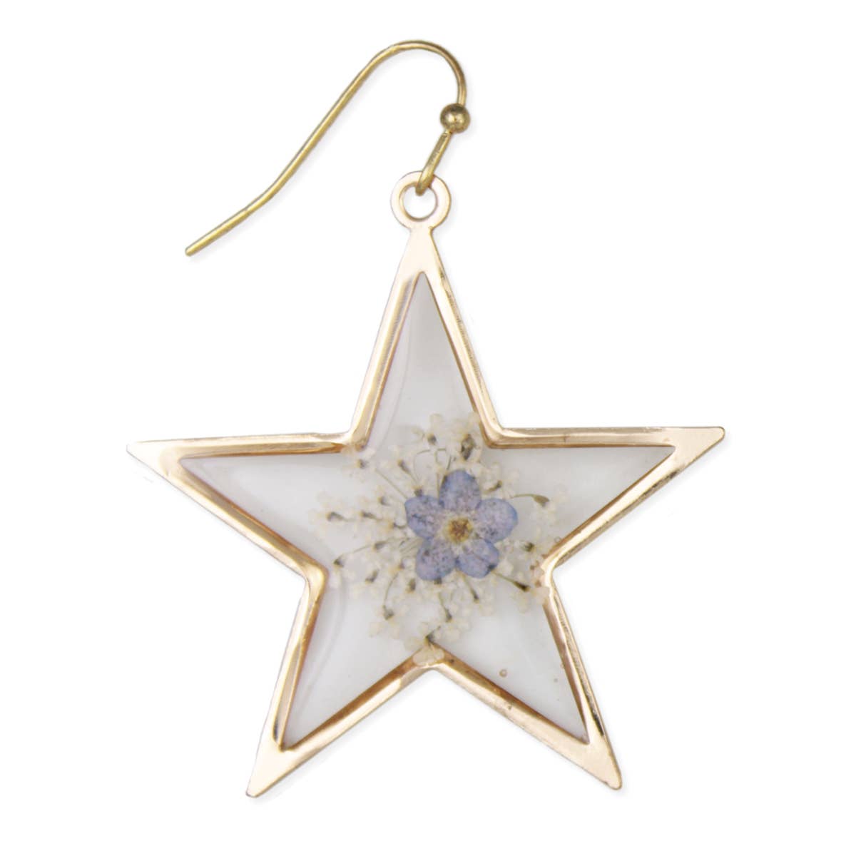 Gold Star Dried Flower Earrings