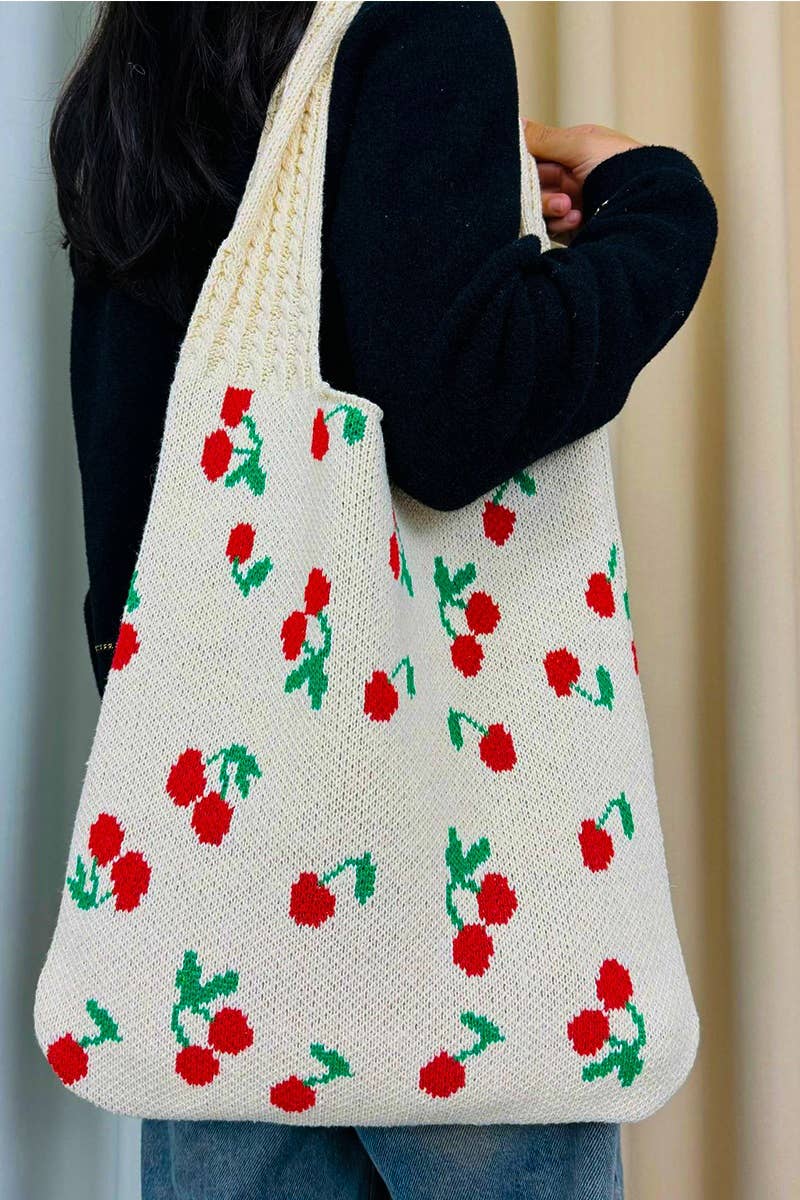 Cherry Crochet Tote Bag