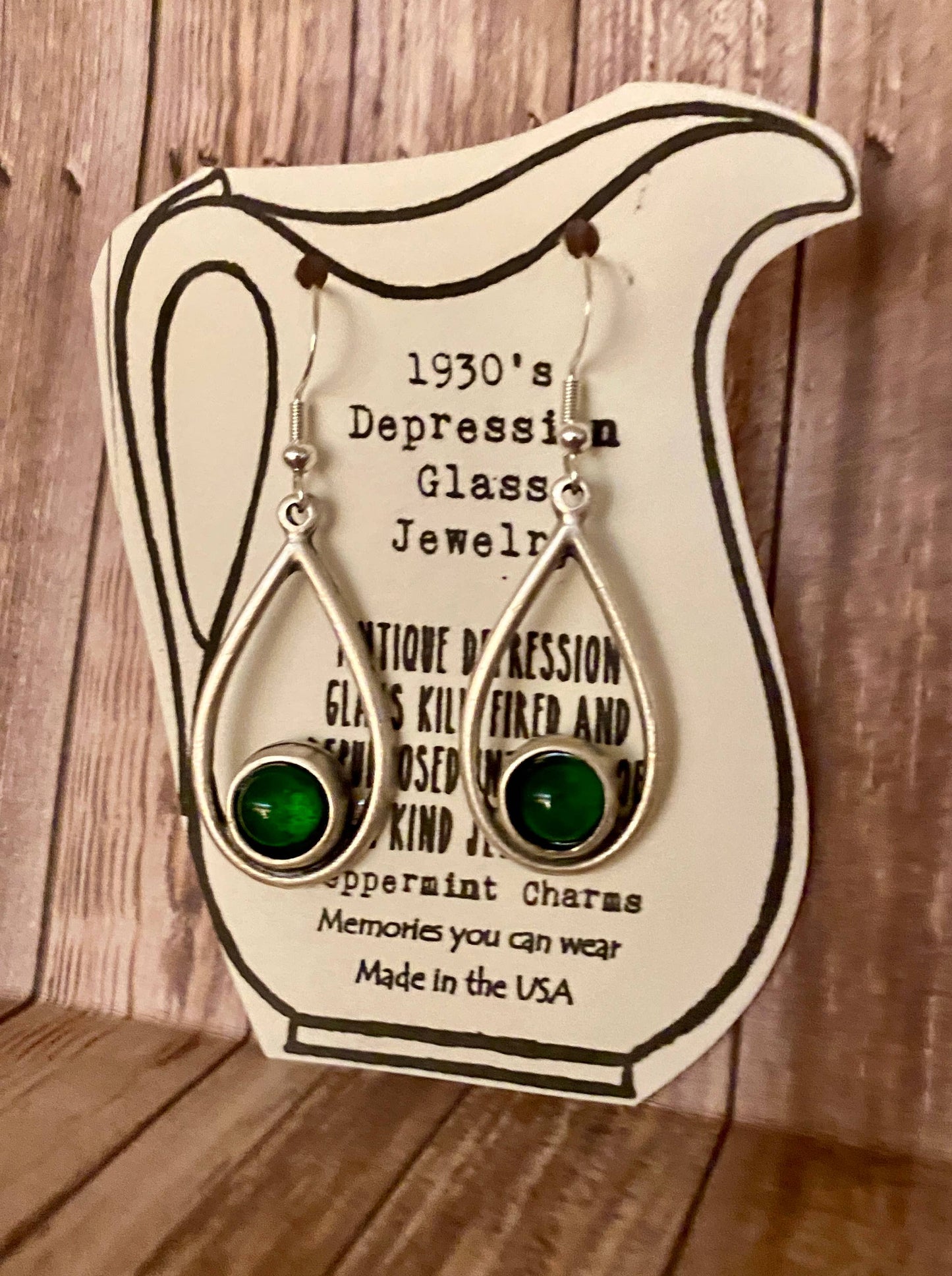 Antique Depression Glass Earrings