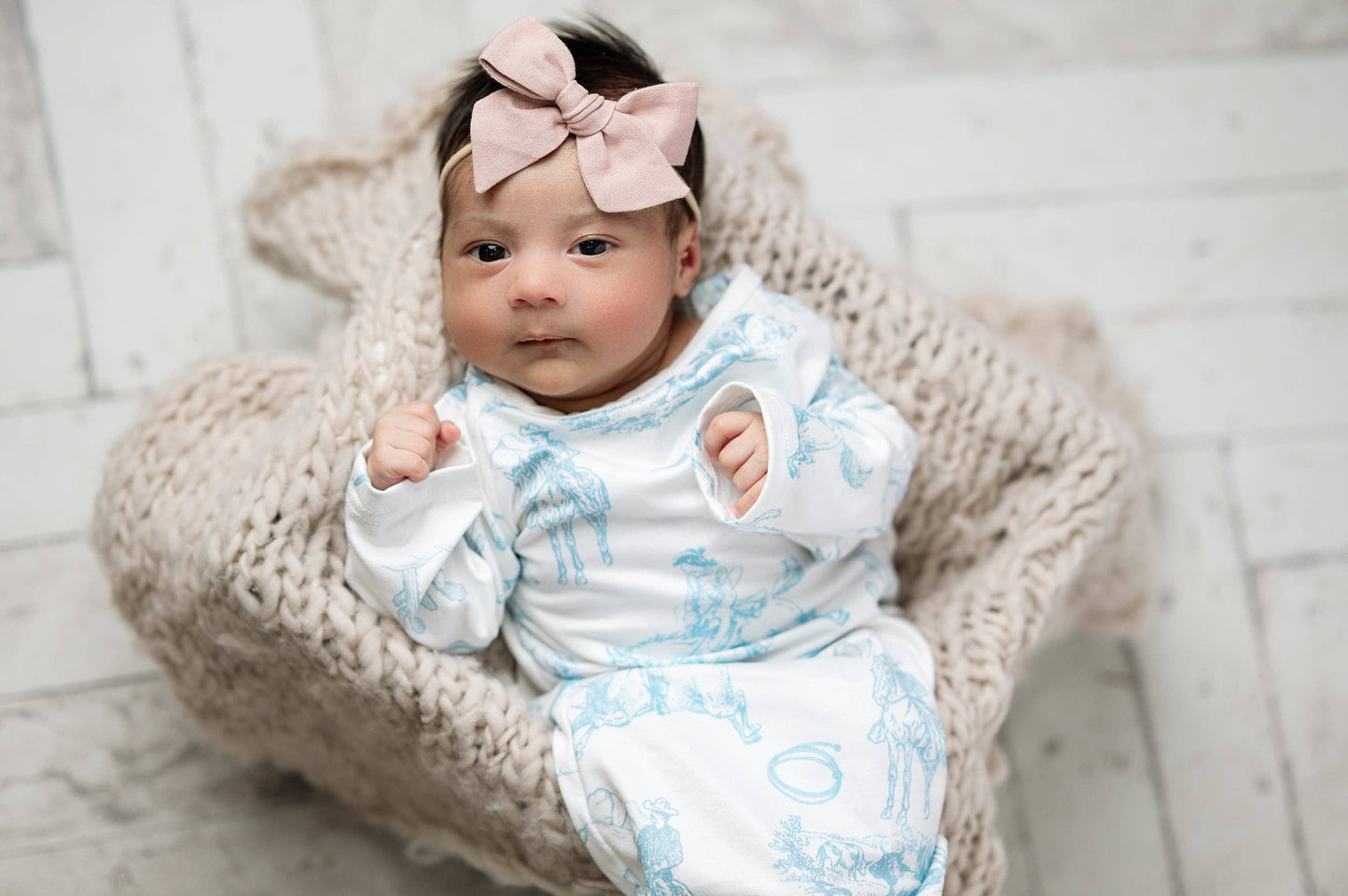 Cowboy Baby Gown and Hat