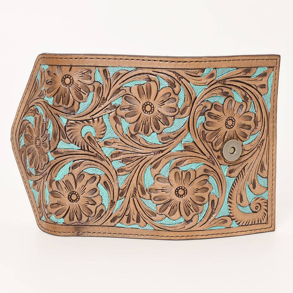 Brown & Teal Leather Wallet