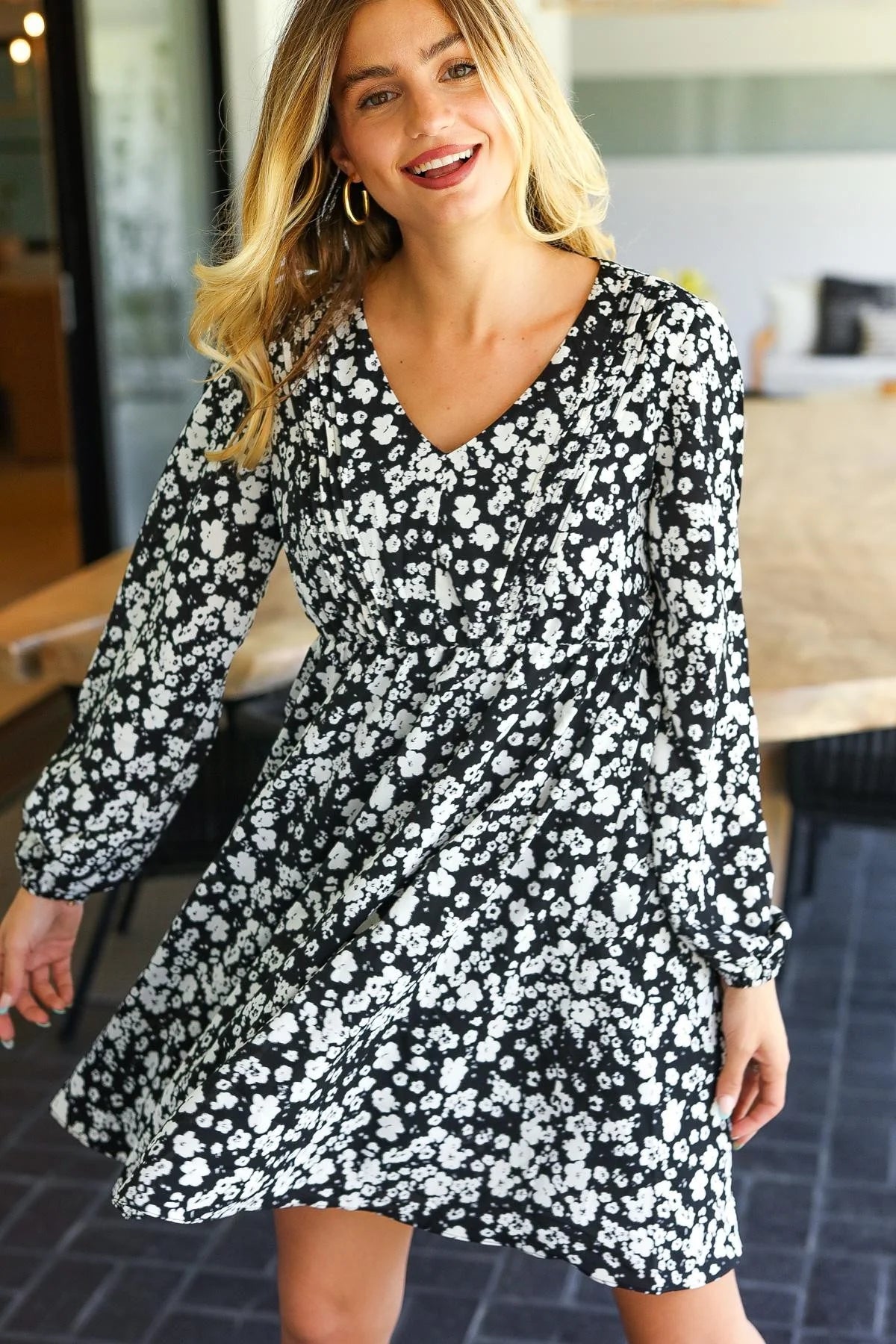 Floral Print Woven Lined Dress