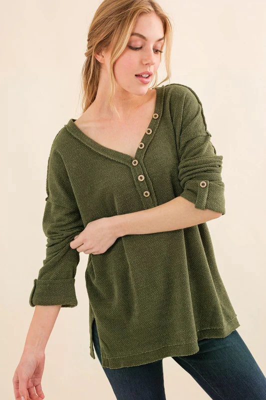 Olive Thermal Top