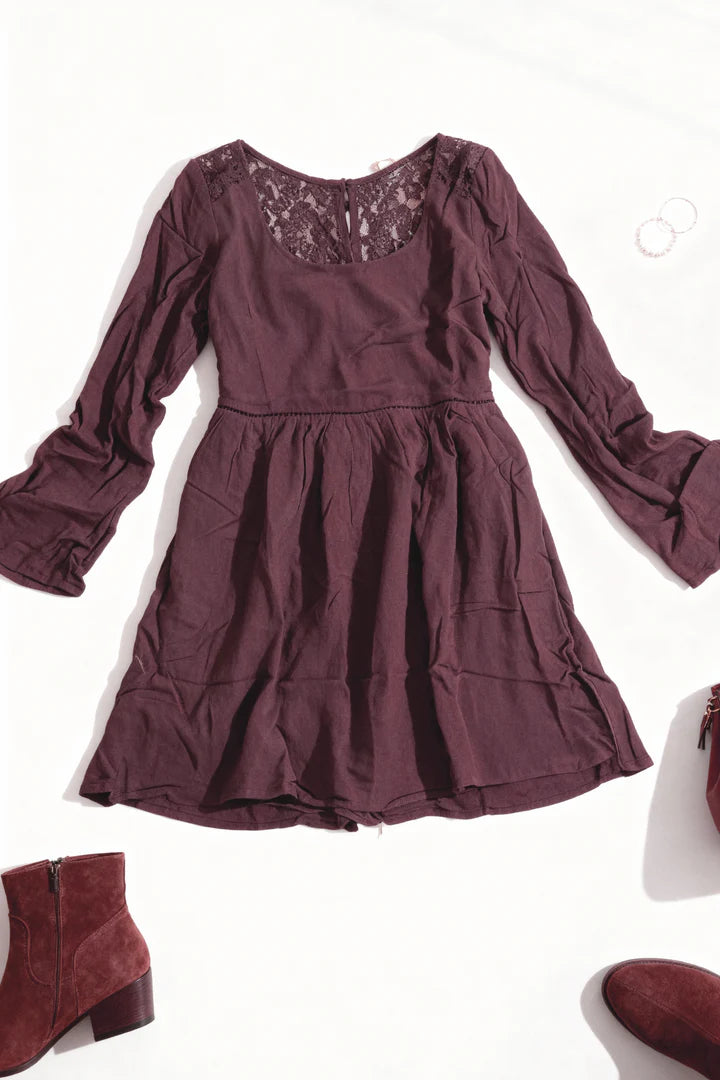A Plum Crochet Dress