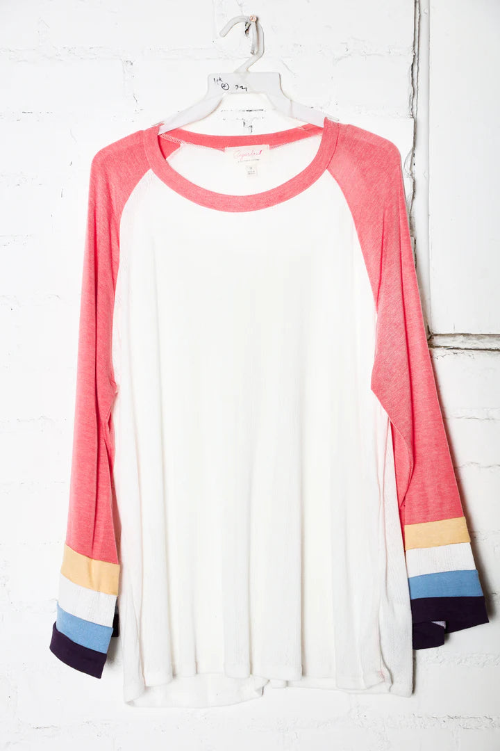 Ivory Multi Raglan Top