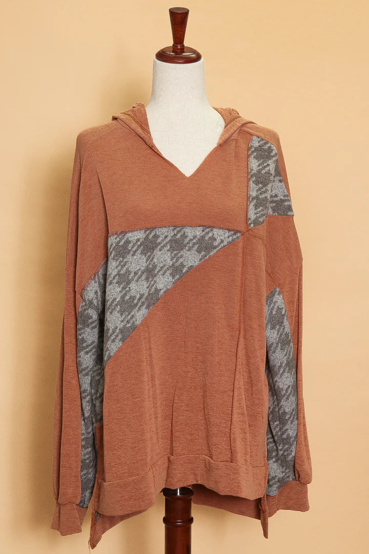 Rust Geometric Hoodie