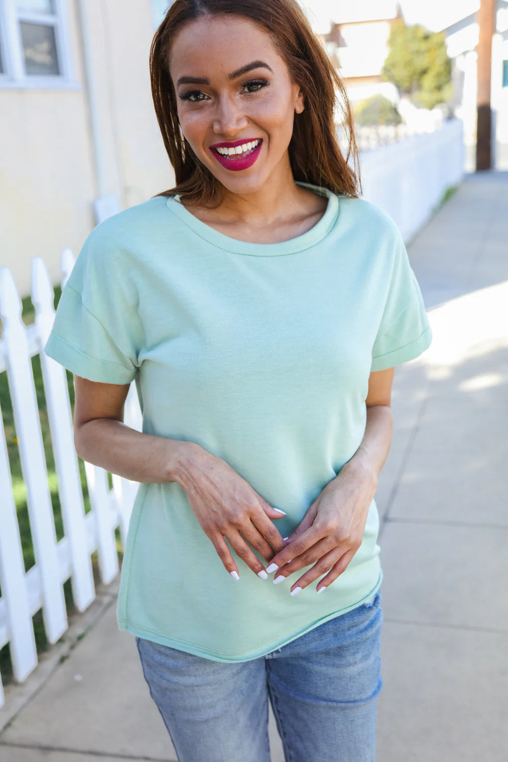 Sage French Terry Top