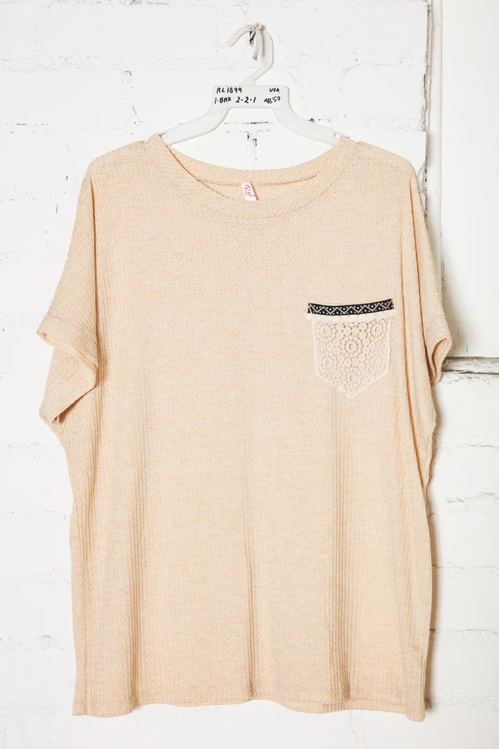 Taupe Waffle Fabric Tee