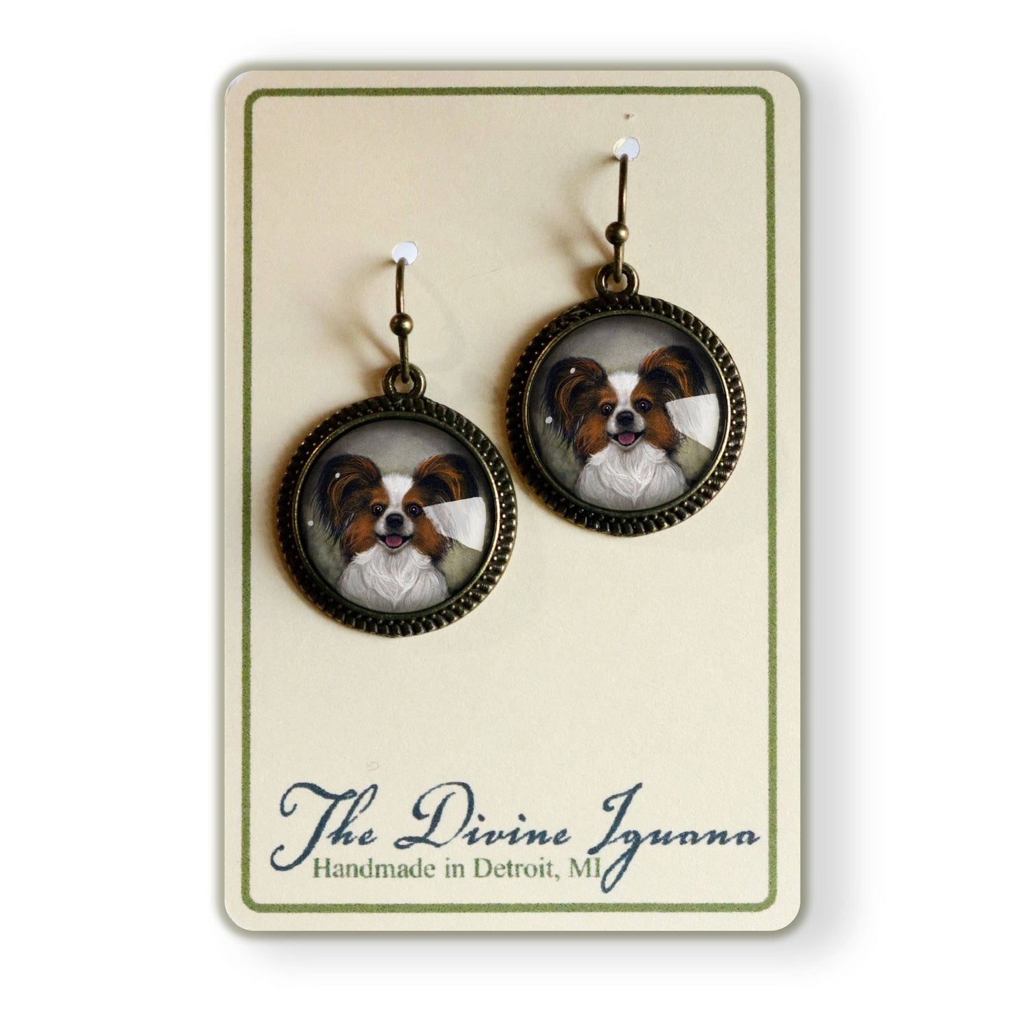 Papillon Dog Earrings