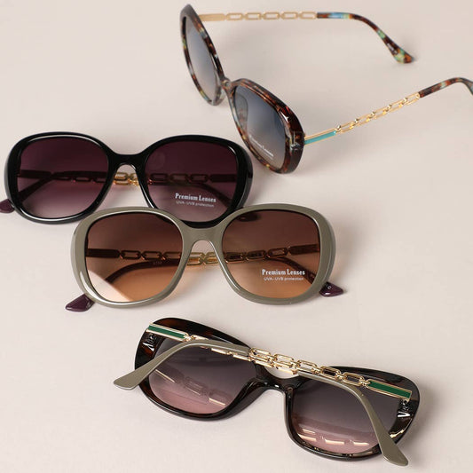 Linked Chain Round Sunglasses