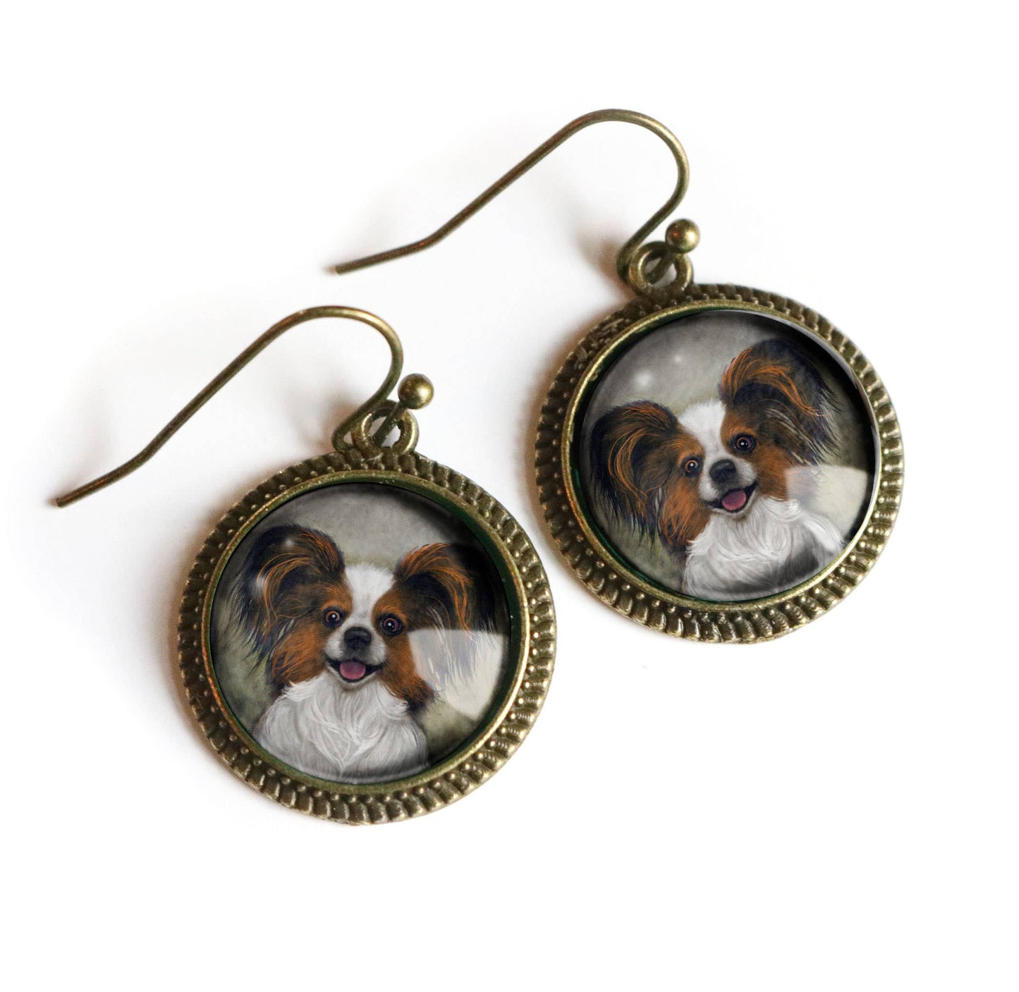 Papillon Dog Earrings