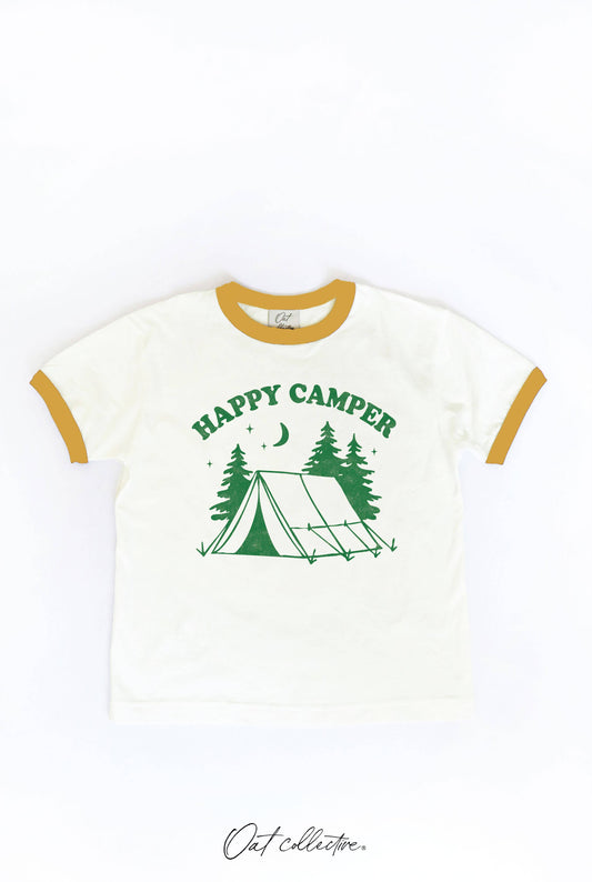 HAPPY CAMPER Toddler Ringer Graphic Top