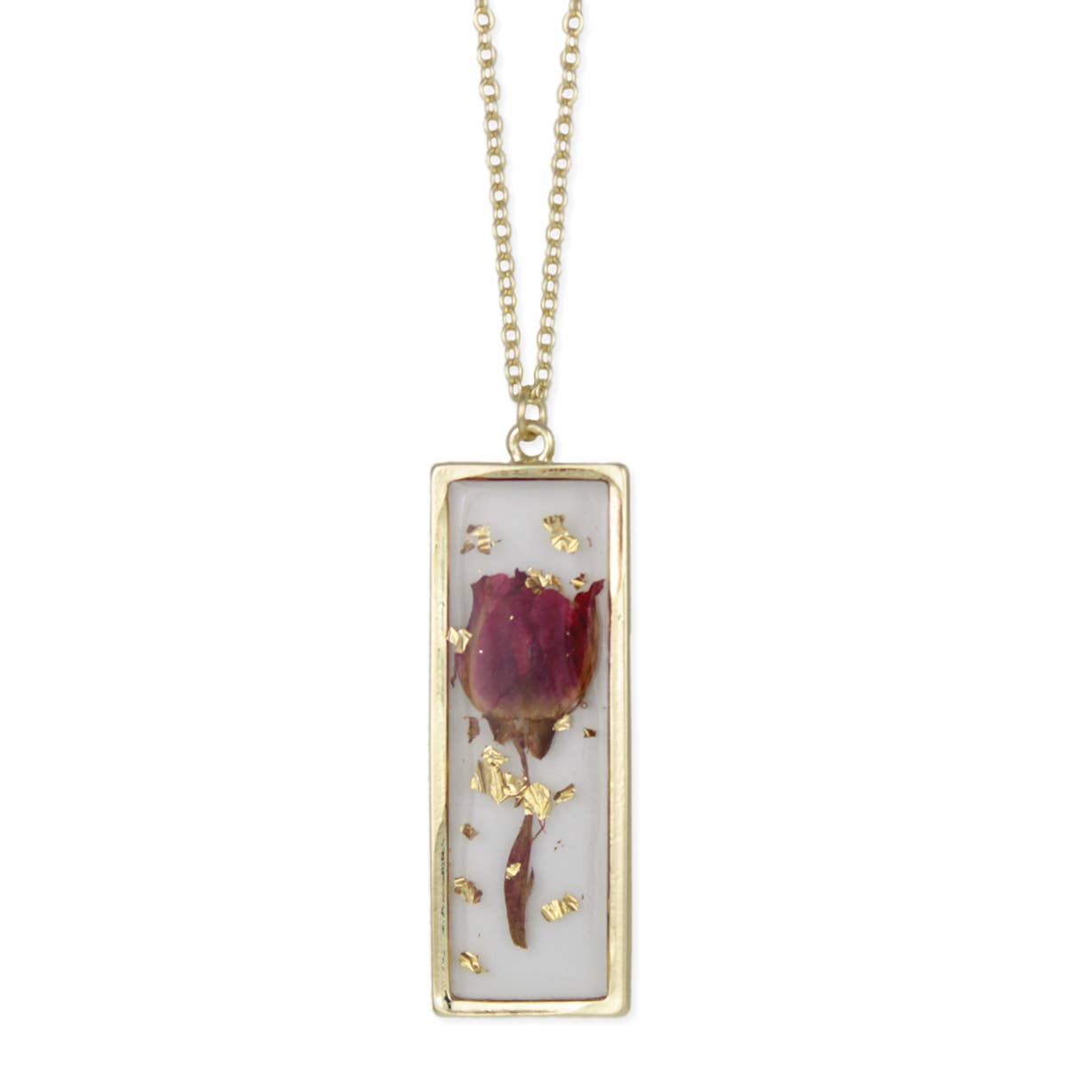 Red Dried Flower Necklace